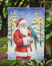 Load image into Gallery viewer, Blue and Gold Macaw Parrot with Santa Claus Garden Flag