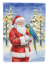 Load image into Gallery viewer, Blue and Gold Macaw Parrot with Santa Claus Garden Flag