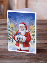 Load image into Gallery viewer, Bluebird with Santa Claus Greeting Cards Pack of 8