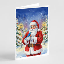 Load image into Gallery viewer, Bluebird with Santa Claus Greeting Cards Pack of 8