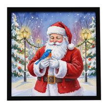 Load image into Gallery viewer, Bluebird with Santa Claus Framed Metal Print