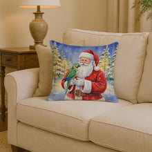 Load image into Gallery viewer, Blue Fronted Amazon Parrot with Santa Claus Throw Pillow