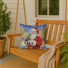 Load image into Gallery viewer, Blue Fronted Amazon Parrot with Santa Claus Throw Pillow