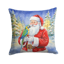 Load image into Gallery viewer, Blue Fronted Amazon Parrot with Santa Claus Throw Pillow