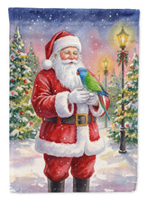 Load image into Gallery viewer, Blue Headed Pionus Parrot with Santa Claus Garden Flag