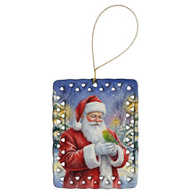 Load image into Gallery viewer, Budgerigar with Santa Claus Porcelain Ornament