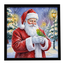 Load image into Gallery viewer, Budgerigar with Santa Claus Framed Metal Print