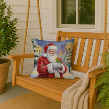 Load image into Gallery viewer, Budgerigar with Santa Claus Throw Pillow