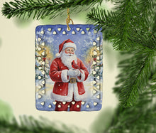 Load image into Gallery viewer, Cardinal with Santa Claus Porcelain Ornament