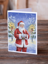 Load image into Gallery viewer, Cardinal with Santa Claus Greeting Cards Pack of 8