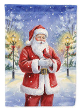 Load image into Gallery viewer, Cardinal with Santa Claus Garden Flag
