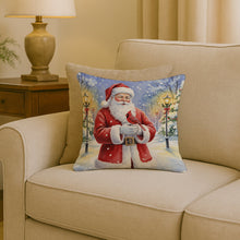 Load image into Gallery viewer, Cardinal with Santa Claus Throw Pillow