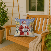 Load image into Gallery viewer, Cardinal with Santa Claus Throw Pillow