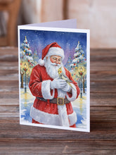 Load image into Gallery viewer, Cockatiel with Santa Claus Greeting Cards Pack of 8
