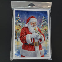 Load image into Gallery viewer, Cockatiel with Santa Claus Greeting Cards Pack of 8