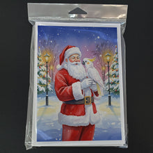 Load image into Gallery viewer, Cockatoo with Santa Claus Greeting Cards Pack of 8