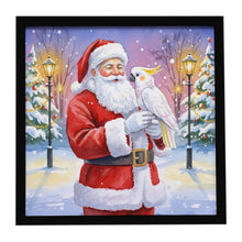 Load image into Gallery viewer, Cockatoo with Santa Claus Framed Metal Print