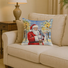Load image into Gallery viewer, Congo African Grey Parrot with Santa Claus Throw Pillow