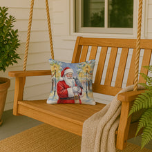Load image into Gallery viewer, Congo African Grey Parrot with Santa Claus Throw Pillow