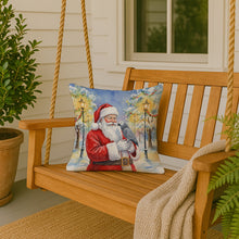 Load image into Gallery viewer, Congo African Grey Parrot with Santa Claus Throw Pillow