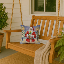 Load image into Gallery viewer, Double Yellow Headed Amazon Parrot with Santa Claus Throw Pillow