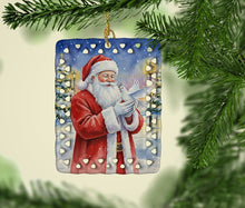 Load image into Gallery viewer, Dove with Santa Claus Porcelain Ornament