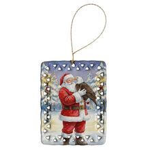 Load image into Gallery viewer, Eagle with Santa Claus Porcelain Ornament
