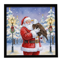 Load image into Gallery viewer, Eagle with Santa Claus Framed Metal Print