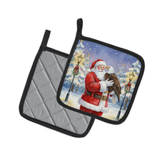Load image into Gallery viewer, Eagle with Santa Claus Pair of Pot Holders