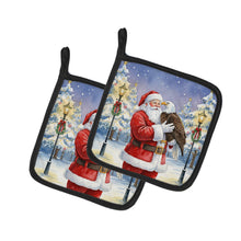 Load image into Gallery viewer, Eagle with Santa Claus Pair of Pot Holders
