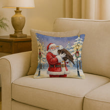 Load image into Gallery viewer, Eagle with Santa Claus Throw Pillow