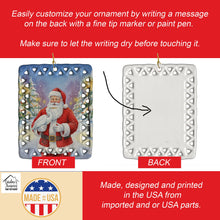 Load image into Gallery viewer, Egret with Santa Claus Porcelain Ornament