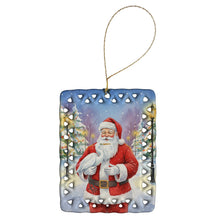 Load image into Gallery viewer, Egret with Santa Claus Porcelain Ornament