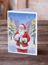 Load image into Gallery viewer, Egret with Santa Claus Greeting Cards Pack of 8