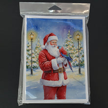Load image into Gallery viewer, Female Eclectus with Santa Claus Greeting Cards Pack of 8