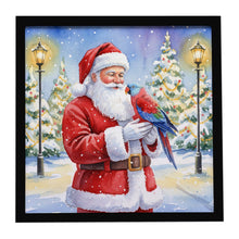 Load image into Gallery viewer, Female Eclectus with Santa Claus Framed Metal Print