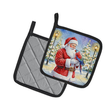 Load image into Gallery viewer, Female Eclectus with Santa Claus Pair of Pot Holders