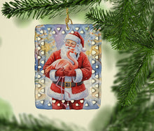 Load image into Gallery viewer, Flamingo with Santa Claus Porcelain Ornament
