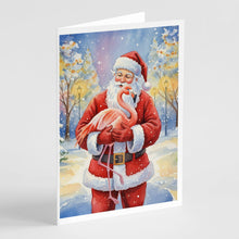 Load image into Gallery viewer, Flamingo with Santa Claus Greeting Cards Pack of 8