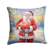 Load image into Gallery viewer, Flamingo with Santa Claus Throw Pillow