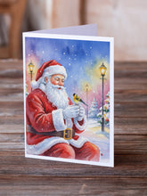 Load image into Gallery viewer, Goldfinch with Santa Claus Greeting Cards Pack of 8
