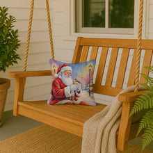 Load image into Gallery viewer, Goldfinch with Santa Claus Throw Pillow