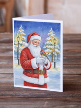 Load image into Gallery viewer, Gouldian Finch with Santa Claus Greeting Cards Pack of 8