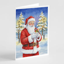 Load image into Gallery viewer, Gouldian Finch with Santa Claus Greeting Cards Pack of 8