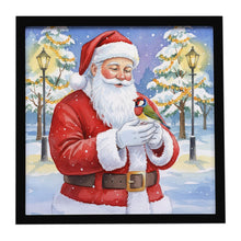 Load image into Gallery viewer, Gouldian Finch with Santa Claus Framed Metal Print