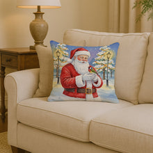 Load image into Gallery viewer, Gouldian Finch with Santa Claus Throw Pillow