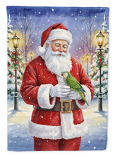 Load image into Gallery viewer, Green Quaker Parrot with Santa Claus House Flag
