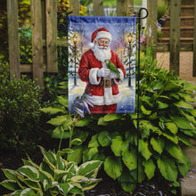 Load image into Gallery viewer, Green Quaker Parrot with Santa Claus Garden Flag