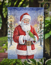 Load image into Gallery viewer, Green Quaker Parrot with Santa Claus Garden Flag