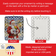 Load image into Gallery viewer, Green Cheeked Conure Parrot with Santa Claus Porcelain Ornament